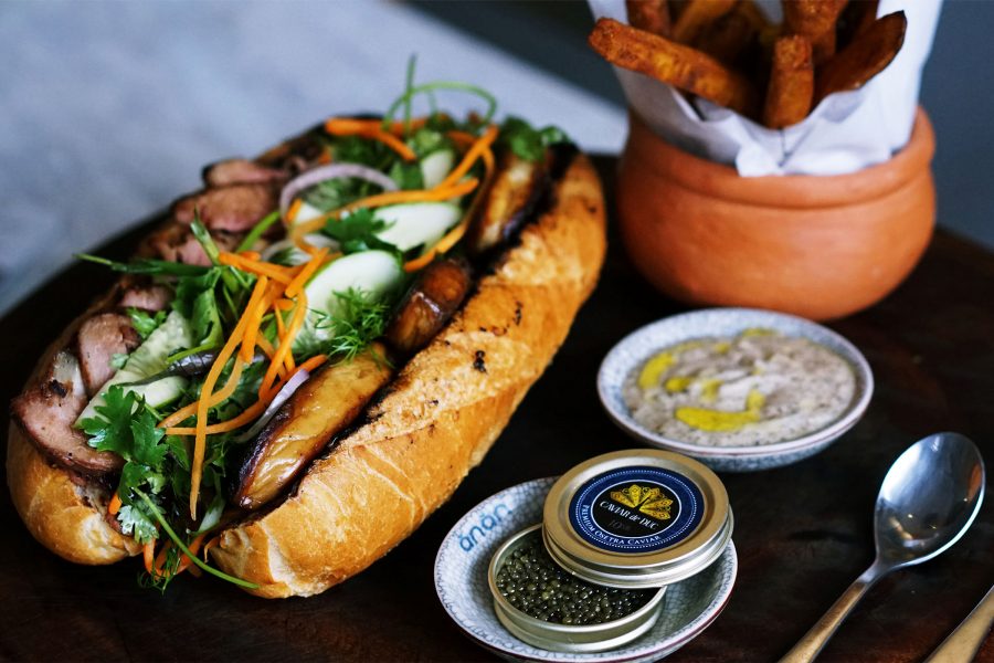 A US$100 banh mi baguette at Anan Saigon.